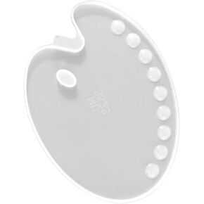 Healifty 1pc Silicone Artist Paint Palette Mold Color Palette Shaped Pattern Paint Tray Resin Mold DIY Handmade Drawing Palette Mold Making Mold for Watercolor Holding Mixing Colors (White)