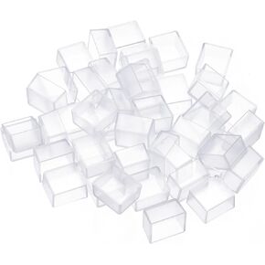 PATIKIL 2ml Watercolor Pans, 100 Pack Empty Half Pans Plastic Watercolor Tins for Watercolor Oils Acrylic Painting Travel Tin Case Palette Style 1, Clear