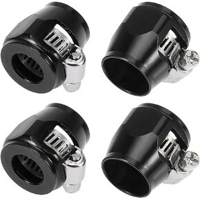 X AUTOHAUX 4pcs AN8 Hex Blue Car Hose Finisher Flexible Rubber Pipe Clamp with Screw Band Adapter Fitting for Oil Fuel Water Tube