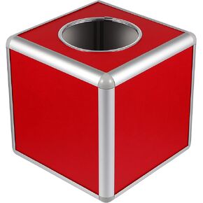 Toyvian Square Raffle Ball Game Box Red Storage Ticket Box Card Ball Storage Container for Annual Party Meeting Fundraising