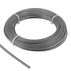 1/8 Inch 164 Feet Clear Vinyl Coated Wire Rope, 7x7 Strands Construction 304 Stainless Steel Cable Wire Rope for Railing System Decking