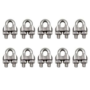 M5 304 Stainless Steel 5/32 Inch/5mm Wire Rope Cable Clip Clamp, 10 Pieces