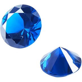 Comidox 2Pcs Round Shape Block Blue Tanzanite Gemstone Loose 12x12mm
