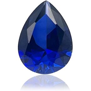 Royal Blue Loose Synthetic Sapphire Stone Pear Shape Created Corundum Gemstone Faceted 3A VVS