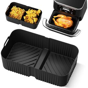 Air Fryer Silicone Liners for Ninja DZ071 7-QT, 2Pcs air fryer liners reusable For Ninja DZ071 7-QT, Air Fryer Accessories are soft silicone, heat resistant and easy to clean