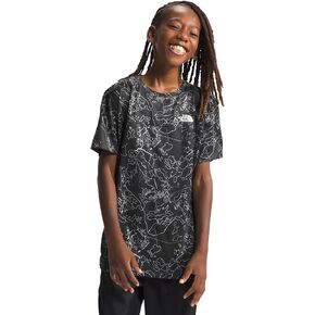THE NORTH FACE Boys' Short Sleeve Never Stop Tee, Asphalt Grey Bouldering Guide Print, Large