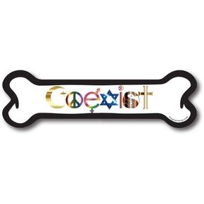 Magnet Me Up Coexist Dog Bone Magnet Decal, 2x7 Inches, Heavy Duty Automotive Magnet for Car Truck SUV