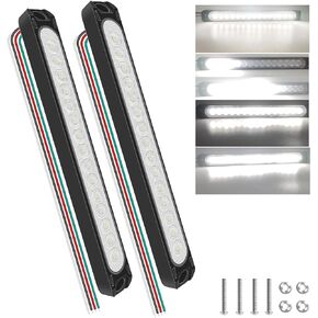Fenikso 2 Pieces 10 Inch 15 LED Trailer Tail Light Bar Stop Turn Assembly Third Brake Strip Identification Light for Boats Trucks Pickups