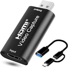 AHD Video Capture Card, 4CH 720P 30FPS Recording USB Output AHD Input Video Recording,Easy Operation, No Driver Needed, Live Streaming