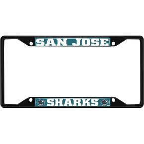 FANMATS 31390 San Jose Sharks Metal License Plate Frame Black Finish