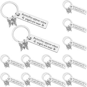 24 PCS Butterfly Memorial Gifts for Women Butterfly Memorial Gift Memorial Keychain Gift Butterflies Keychain Sympathy Gift for Loss of Loved Gift Remembrance Gift Butterfly Bereavement Keepsake