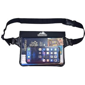 DRLOKPAK Waterproof Waist Bag Waterproof Waist Pouch With Secret Holder Keep Your Phone kindle Wallet Watch Passport Dry Perfect For Surf Canoe Swim Snorkel Dive Beach Pool (Black)