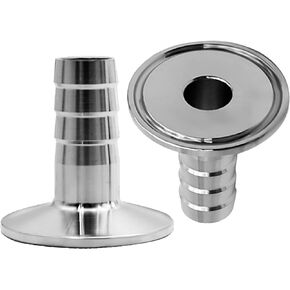 2-piece set of 1.5" Hose Barbed Adapter Sanitary Hose Fitting Ferrule adapter SUS304 (1 INCH)