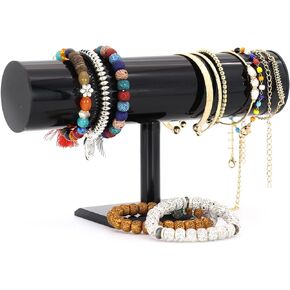 Acrylic Bracelet Holder, Bracelet Display Stand, Jewelry Organizer Displays for Bangles, Necklaces, Scrunchies Hair Ties and Watch (Black)