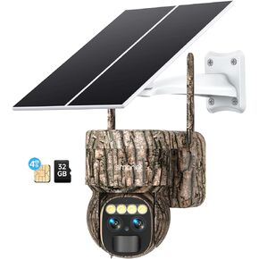 SMONET 4G LTE Cellular Trail Cameras T300: 1080P Dual Lens Game Cameras Night Vision Motion Activated Waterproof Solar Powered,No WiFi Security Camera,Hunting Gifts for Men Dad Grandpa