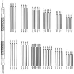 53 Pcs Watch Repair Kit Watch Spring Bar Tool Diameter 1.5/1.8mm Stainless Steel Watch Link Remover Set Watch Band Pins Replacement Kit Watch Strap Pins Adjustment for Watch Repair Kit (16-26mm)
