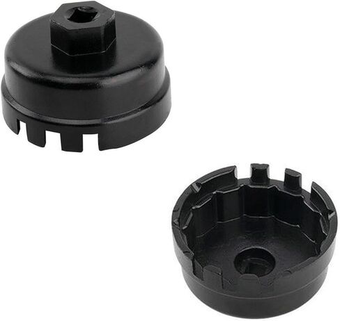 قطعة واحدة من مفتاح فلتر زيت السيارة، أداة إزالة فلتر الماكينة شديدة التحمل، مفتاح عنصر الفلتر 64 مم 14 فتحة غطاء فلتر الزيت، متوافق مع محرك 2.5-5.7 لتر لكزس هايلاندر (أسود) in Kuwait