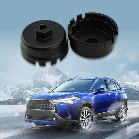 قطعة واحدة من مفتاح فلتر زيت السيارة، أداة إزالة فلتر الماكينة شديدة التحمل، مفتاح عنصر الفلتر 64 مم 14 فتحة غطاء فلتر الزيت، متوافق مع محرك 2.5-5.7 لتر لكزس هايلاندر (أسود) in Kuwait