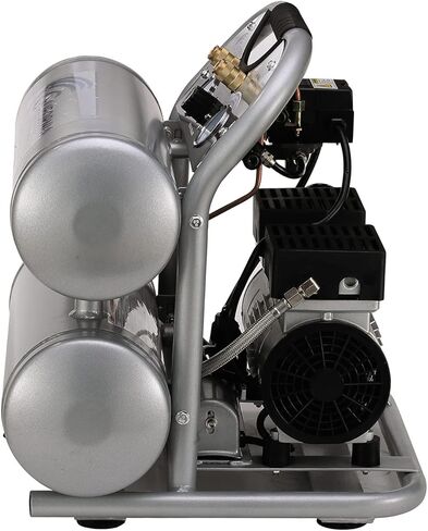 كاليفورنيا اير تولز 4610ACH فائقة الهدوء وخالية من الزيوت 1.0 حصان، 4.6 جالون. ضاغط هواء بخزان مزدوج من الألومنيوم مع خرطوم هواء هجين مقاس 25 بوصة in Kuwait