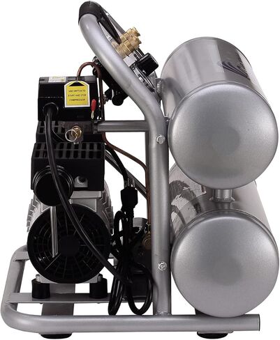 كاليفورنيا اير تولز 4610ACH فائقة الهدوء وخالية من الزيوت 1.0 حصان، 4.6 جالون. ضاغط هواء بخزان مزدوج من الألومنيوم مع خرطوم هواء هجين مقاس 25 بوصة in Kuwait