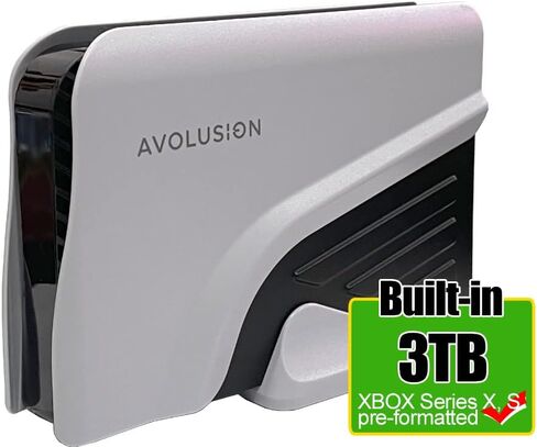 محرك الأقراص الصلبة الخارجي للألعاب Avolusion PRO-Z سعة 3 تيرابايت USB 3.0 لجهاز Xbox Series X | ق (أبيض) in Kuwait