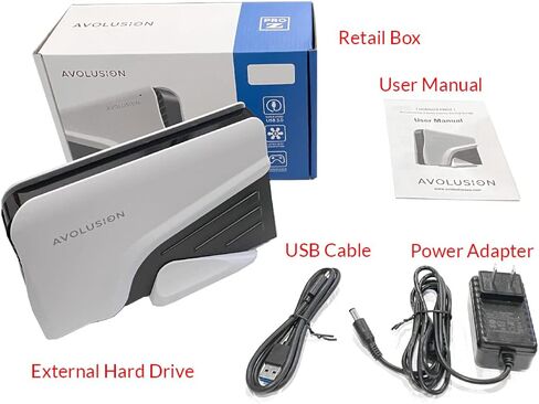 محرك الأقراص الصلبة الخارجي للألعاب Avolusion PRO-Z سعة 3 تيرابايت USB 3.0 لجهاز Xbox Series X | ق (أبيض) in Kuwait