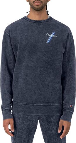 Champion Men'S Sweatshirt, Mineral Dye Graphic Crewneck Sweatshirt, Men'S Pullover Sweatshirt in Saudi Arabia