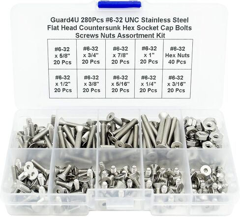 280 قطعة #4-40 UNC الفولاذ المقاوم للصدأ شقة رئيس غاطسة عرافة المقبس غطاء البراغي مسامير المكسرات مجموعة متنوعة-#4-40x 3/16 "1/4" 5/16 "3/8" 1/2" 5/8" 3/ 4 "7/8" 1" in Kuwait