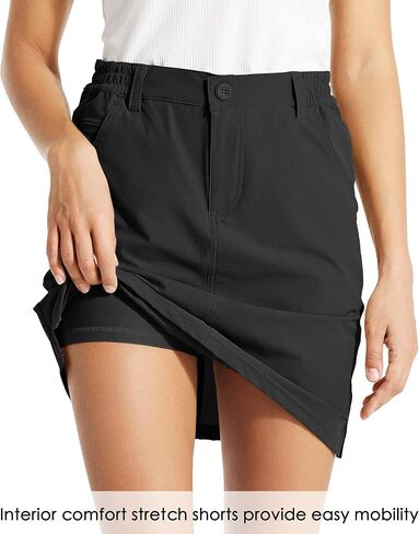Willit Women's Golf Skort Skirt 18" Outdoor Casual Skort UPF 50+ Quick Dry Lightweight Skort Zip Pockets in Saudi Arabia