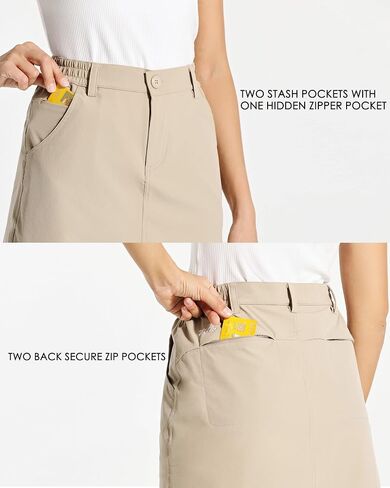 Willit Women's Golf Skort Skirt 18" Outdoor Casual Skort UPF 50+ Quick Dry Lightweight Skort Zip Pockets in Saudi Arabia