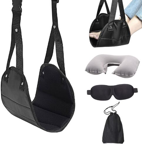 Travel in Comfort with Our Airplane Footrest - Must Have Travel Essentials for Flying, No Clashing Foot Hammock & Portable Plane Leg Rest,Including Travel Pillows for Sleeping Airplane in Saudi Arabia