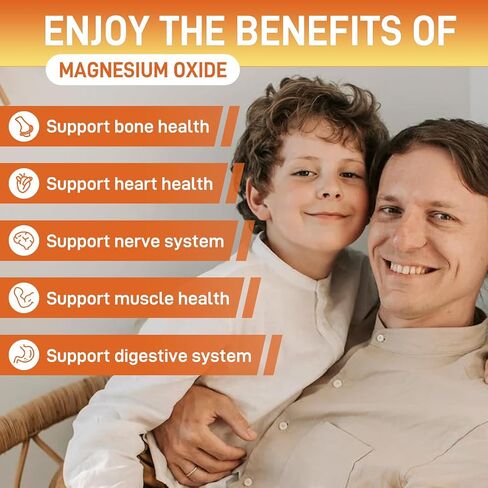 Magnesium Oxide 400mg Gummies for Nerve, Muscle, Bone, and Heart Support, Magnesium Supplement for Women & Men, 60 Vegan Gummies in Saudi Arabia