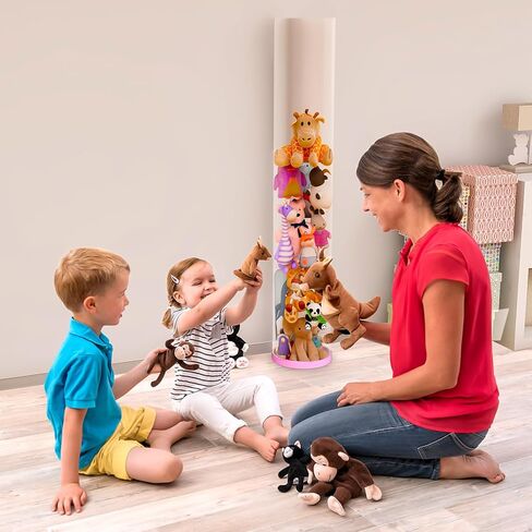 أنبوب تخزين الحيوانات المحشوة، منظم أشياء الحيوانات، تخزين حديقة الحيوانات المحشوة، دلو شفاف للحيوانات الأليفة مع سحاب لتنظيم ألعاب الأطفال، صندوق تخزين ألعاب كبير مع غطاء in Kuwait