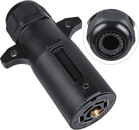 7 Pin Trailer Plug,7 Way Trailer Plug with IP68 Waterproof Seal,Trailer Light Adapter Compatible with All Standard 7-Way Trailer Sockets in Saudi Arabia