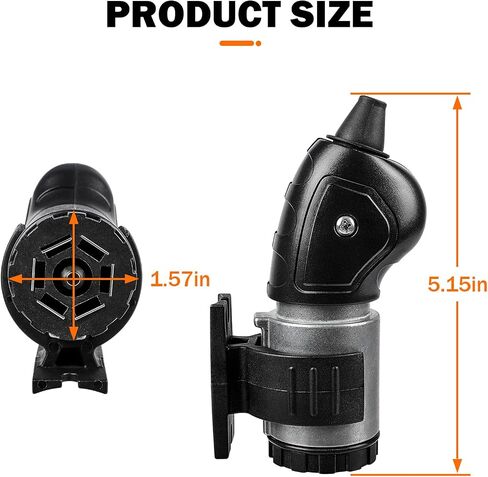 7 Pin Trailer Plug,7 Way Trailer Plug with IP68 Waterproof Seal,Trailer Light Adapter Compatible with All Standard 7-Way Trailer Sockets in Saudi Arabia