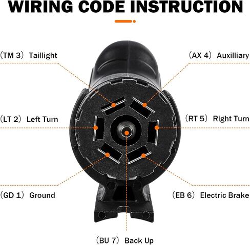 7 Pin Trailer Plug,7 Way Trailer Plug with IP68 Waterproof Seal,Trailer Light Adapter Compatible with All Standard 7-Way Trailer Sockets in Saudi Arabia