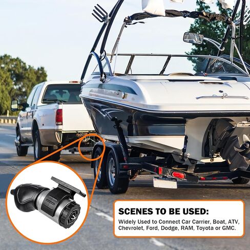 7 Pin Trailer Plug,7 Way Trailer Plug with IP68 Waterproof Seal,Trailer Light Adapter Compatible with All Standard 7-Way Trailer Sockets in Saudi Arabia