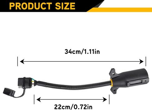 7 Pin Trailer Plug,7 Way Trailer Plug with IP68 Waterproof Seal,Trailer Light Adapter Compatible with All Standard 7-Way Trailer Sockets in Saudi Arabia