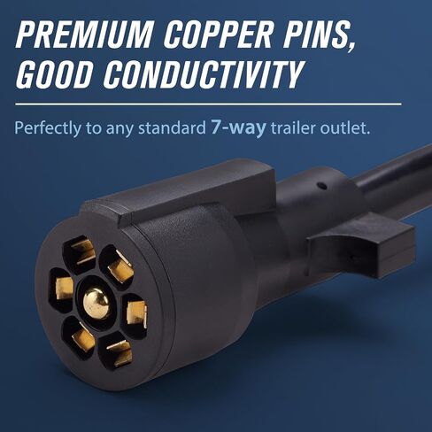 7 Pin Trailer Wiring Harness with 7 Way Junction Box - 8 FT, Heavy Duty Trailer Connector for RV, Camper in Saudi Arabia