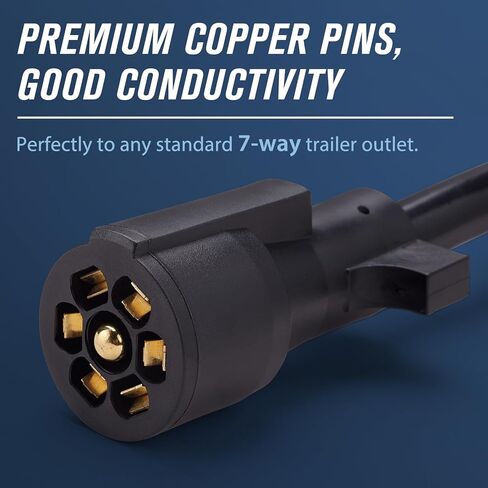 سلك مقطورة مضمن بطول 8 أقدام و7 طرق مع صندوق توصيل 7 عصابة، وحزام أسلاك مقطورة 7 دبابيس مع صندوق توصيل مقاوم للطقس مناسب لمقطورة التخييم RV in Kuwait