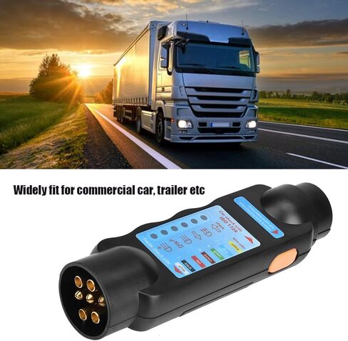 جهاز اختبار التوصيل الدائري للمقطورة بـ 7 اتجاهات، دائرة سلك الضوء لقطر المقطورة 12 فولت، موصل قابس اختبار الأسلاك الزرقاء، أداة تشخيص أسلاك وصلة المقطورة للشاحنات والمعسكرات الترفيهية (قابس الاتحاد الأوروبي) in Kuwait