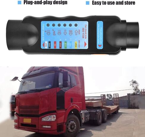 جهاز اختبار التوصيل الدائري للمقطورة بـ 7 اتجاهات، دائرة سلك الضوء لقطر المقطورة 12 فولت، موصل قابس اختبار الأسلاك الزرقاء، أداة تشخيص أسلاك وصلة المقطورة للشاحنات والمعسكرات الترفيهية (قابس الاتحاد الأوروبي) in Kuwait