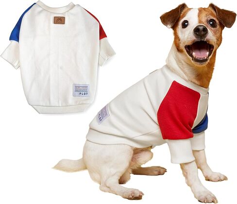 FLOT Designer Dog Sweatshirt Premium Materials Tailored Fit Sweater Trendy Designed and Made in Korea (Red/Blue) Small in Saudi Arabia