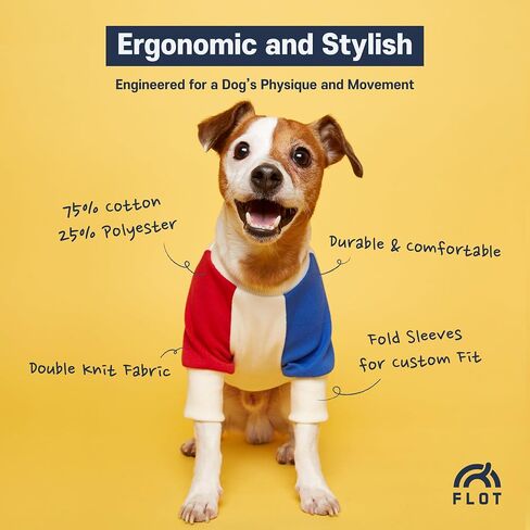 FLOT Designer Dog Sweatshirt Premium Materials Tailored Fit Sweater Trendy Designed and Made in Korea (Red/Blue) Small in Saudi Arabia