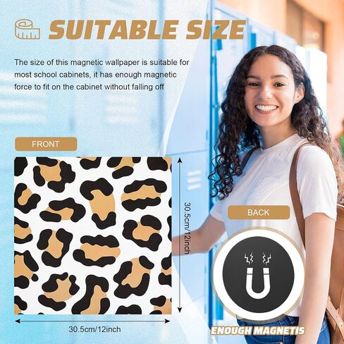 15 Pieces Magnetic Locker Wallpaper School Locker Magnetic Wallpaper Trimmable Locker Decor Removable Magnetic Sticker Decorative School Locker Covering Locker Decorations Girl and Boy School Office in Saudi Arabia