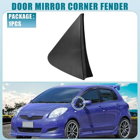 Front Left Door Mirror Corner Fender Triangle Cover Trim No.60118-0D100 Rearview Triangle Trim Panel for Toyota Yaris 2007-2011 Plastic Black in Saudi Arabia