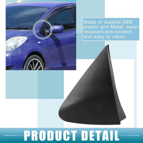 Front Left Door Mirror Corner Fender Triangle Cover Trim No.60118-0D100 Rearview Triangle Trim Panel for Toyota Yaris 2007-2011 Plastic Black in Saudi Arabia