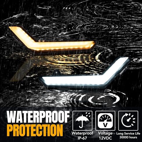 مصابيح LED أمامية لإشارة الانعطاف النهارية من A & UTV PRO لـ Can am Defender/Defender Max 2020 2021 2022 2023 / Commander 2021 2022 2023، إشارة الانعطاف DRL مع ملحقات إضاءة وامضة صفراء، قطعتان in Saudi Arabia