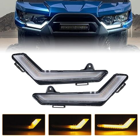 مصابيح LED أمامية لإشارة الانعطاف النهارية من A & UTV PRO لـ Can am Defender/Defender Max 2020 2021 2022 2023 / Commander 2021 2022 2023، إشارة الانعطاف DRL مع ملحقات إضاءة وامضة صفراء، قطعتان in Saudi Arabia