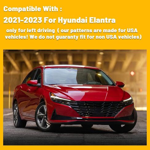 طقم سجادة لوحة القيادة للوحة القيادة لسيارة Hyundai Elantra 2021 up SE SEL Limited Blue N Line واقي من الشمس غير قابل للانزلاق مخصص (زخرفة سوداء) in Saudi Arabia
